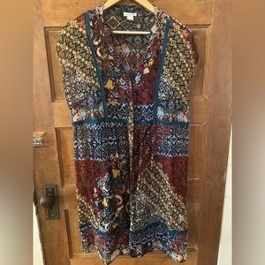Sundance size medium lines colorful button down boho dress.